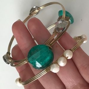 Burbon and Bowties inspired wire bangle set